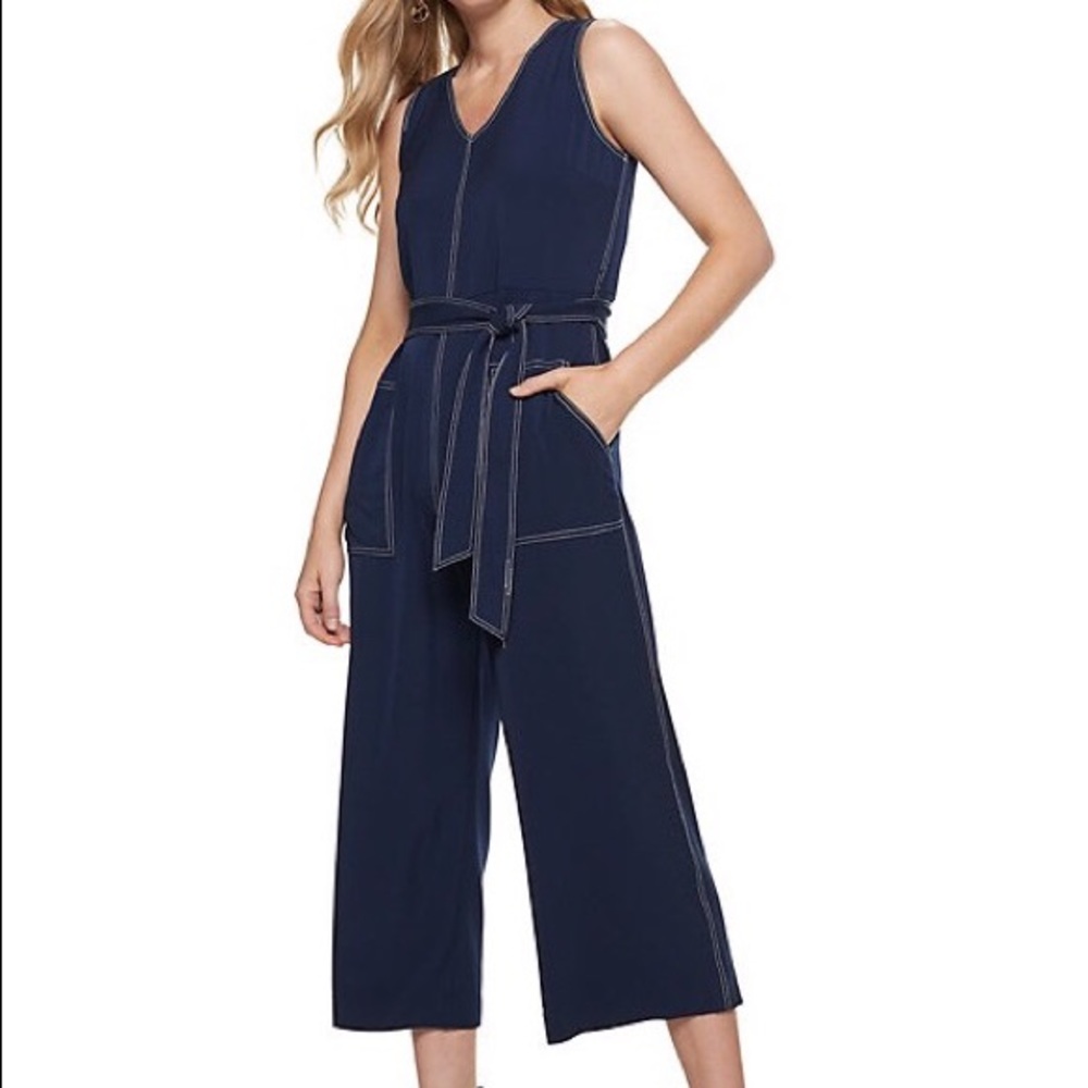 Women’s Sleeveless Nine West Navy Jumpsuit Romper